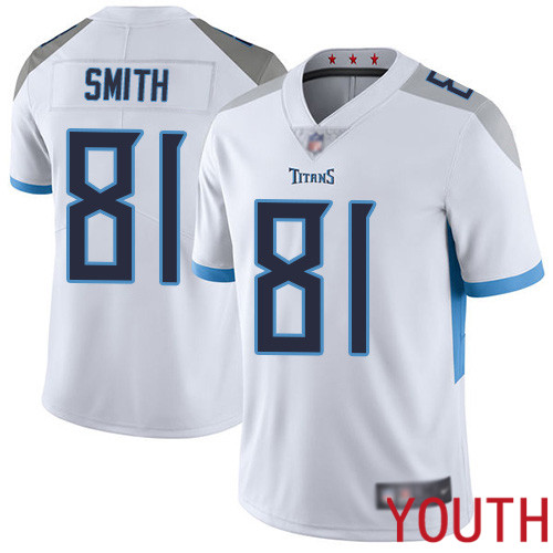 Tennessee Titans Limited White Youth Jonnu Smith Road Jersey NFL Football #81 Vapor Untouchable